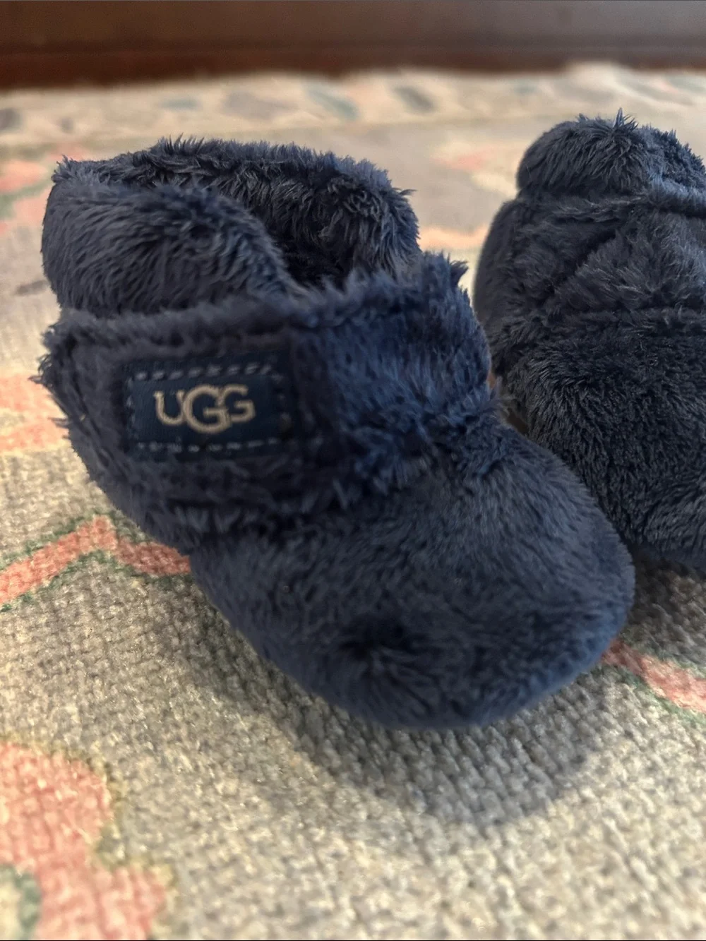 UGG Baby Navy Fuzzy Booties